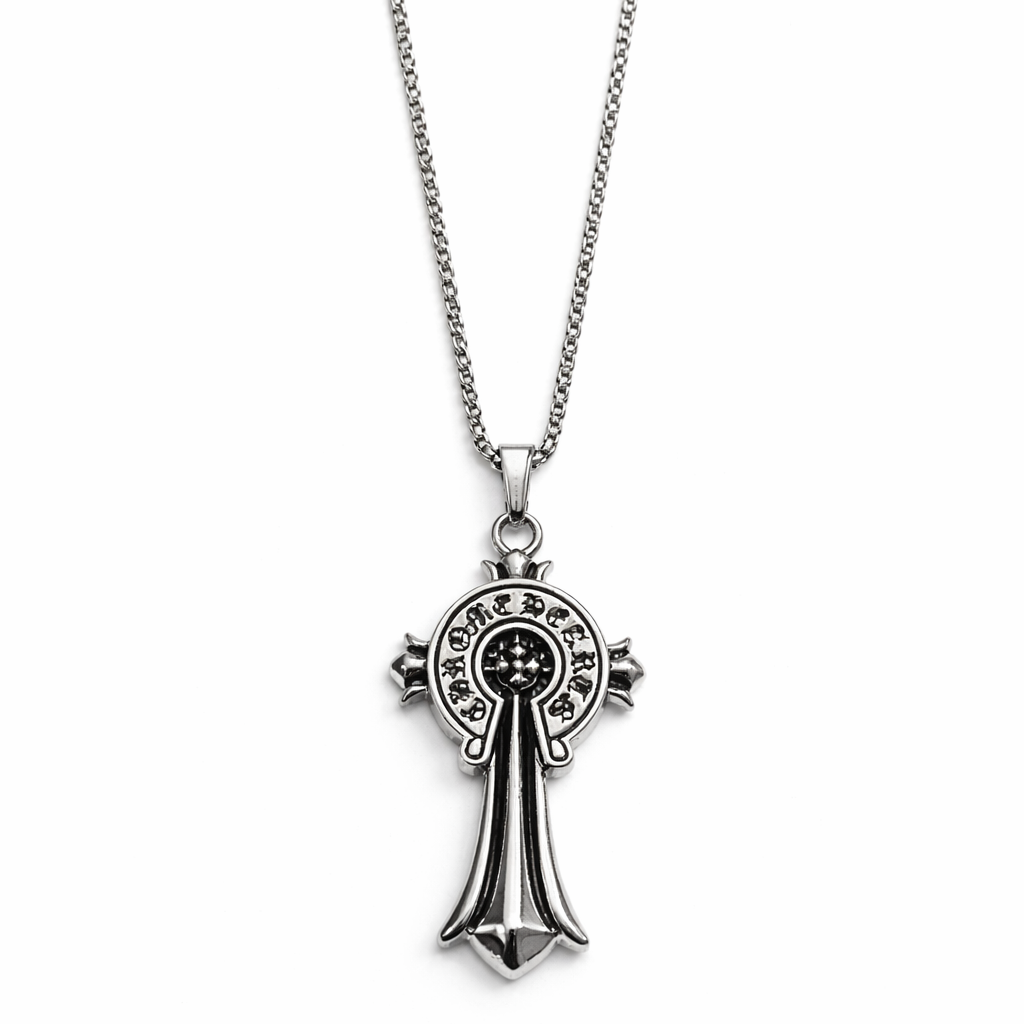 Engraved Cross Necklace Chrome Hearts (Chrome Hearts) (Code-ZX#850