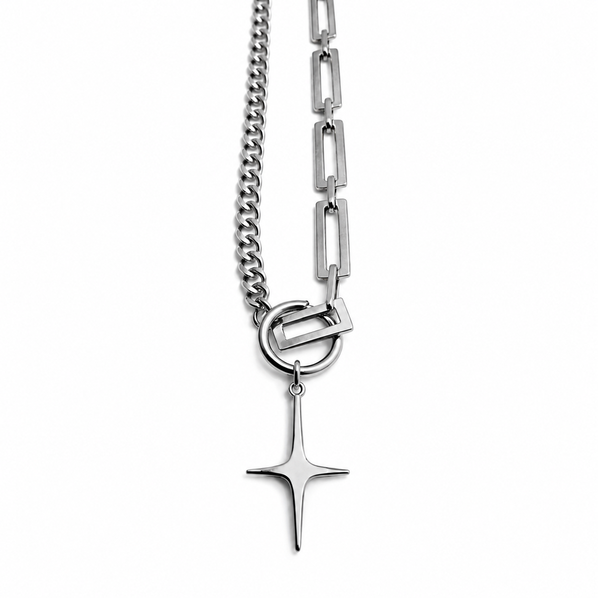 Dual Link Cross Chain & The Pendent Can Be Earring