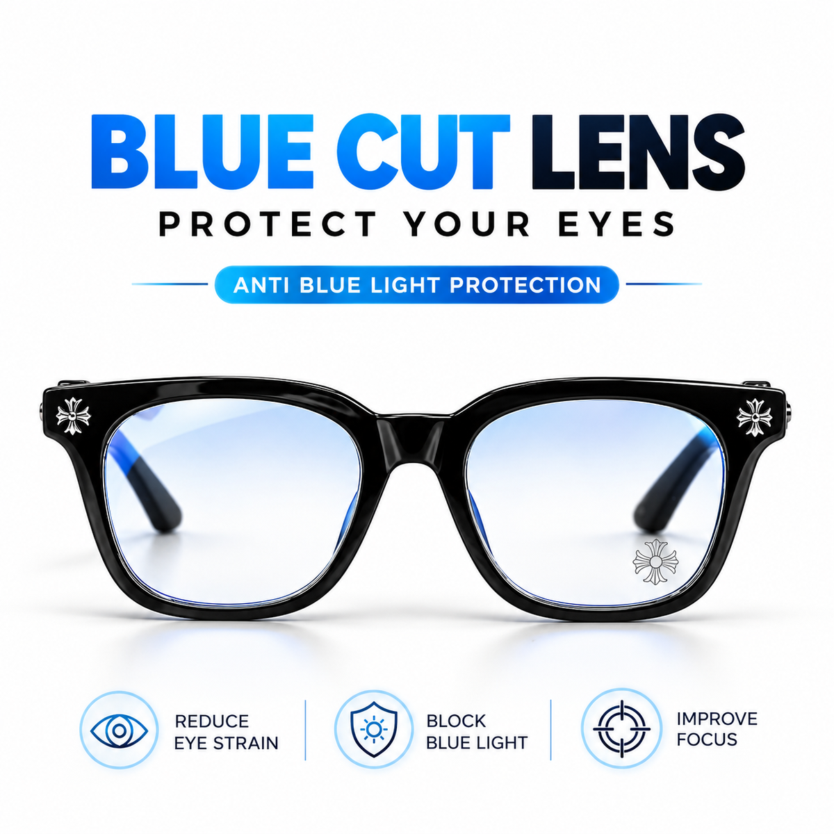 Chrome Heart  - Black/Silver- Premium Glasses