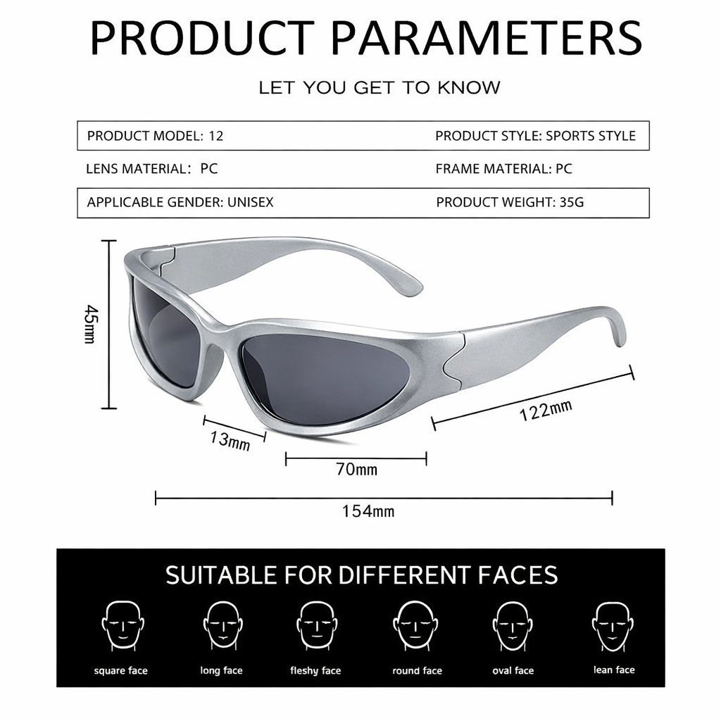 Y2k Glasses (Silver)
