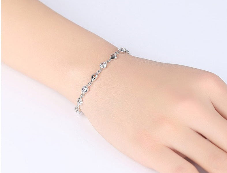 Lilac Heart Charm Bracelet (Code: ZX#53)