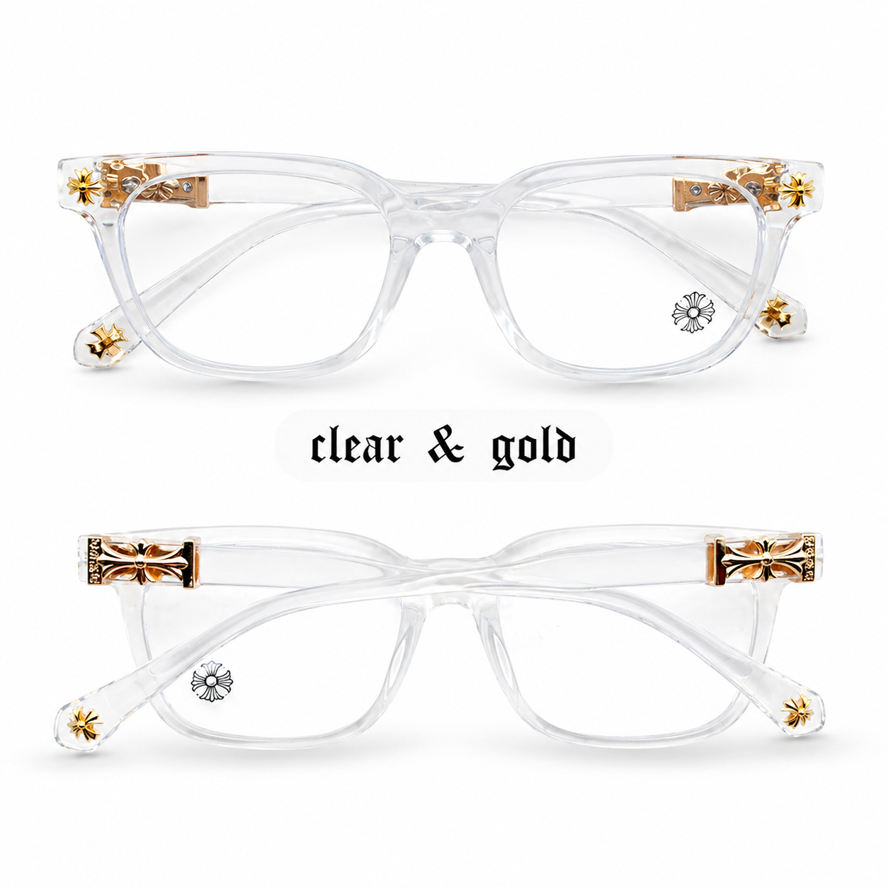 Chrome Heart  - Transparent/Gold- Premium Glasses