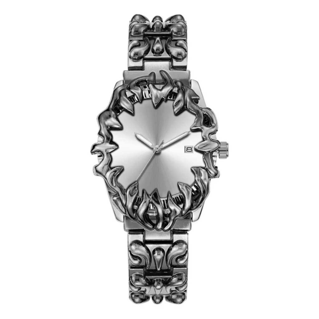 Inferno Gothic Flame Watch  – Silver Edition