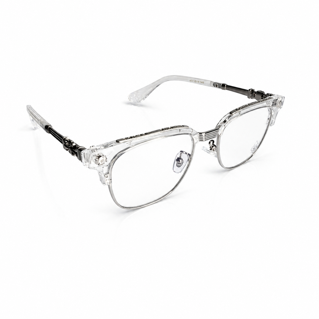 Chrome Hearts Cross Fleur-De-Lis  Glasses - Transparent/Silver