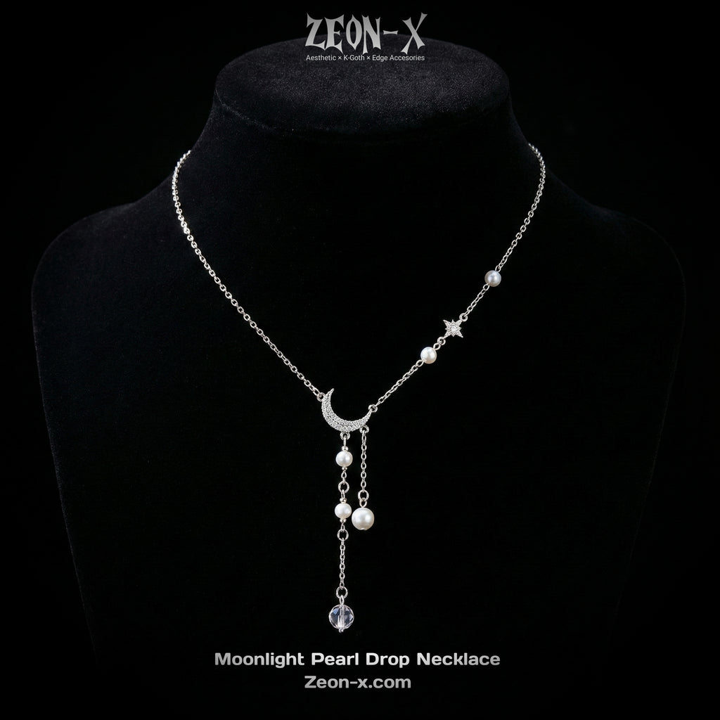 Moonlight Pearl Drop Necklace (Code-ZX#561)