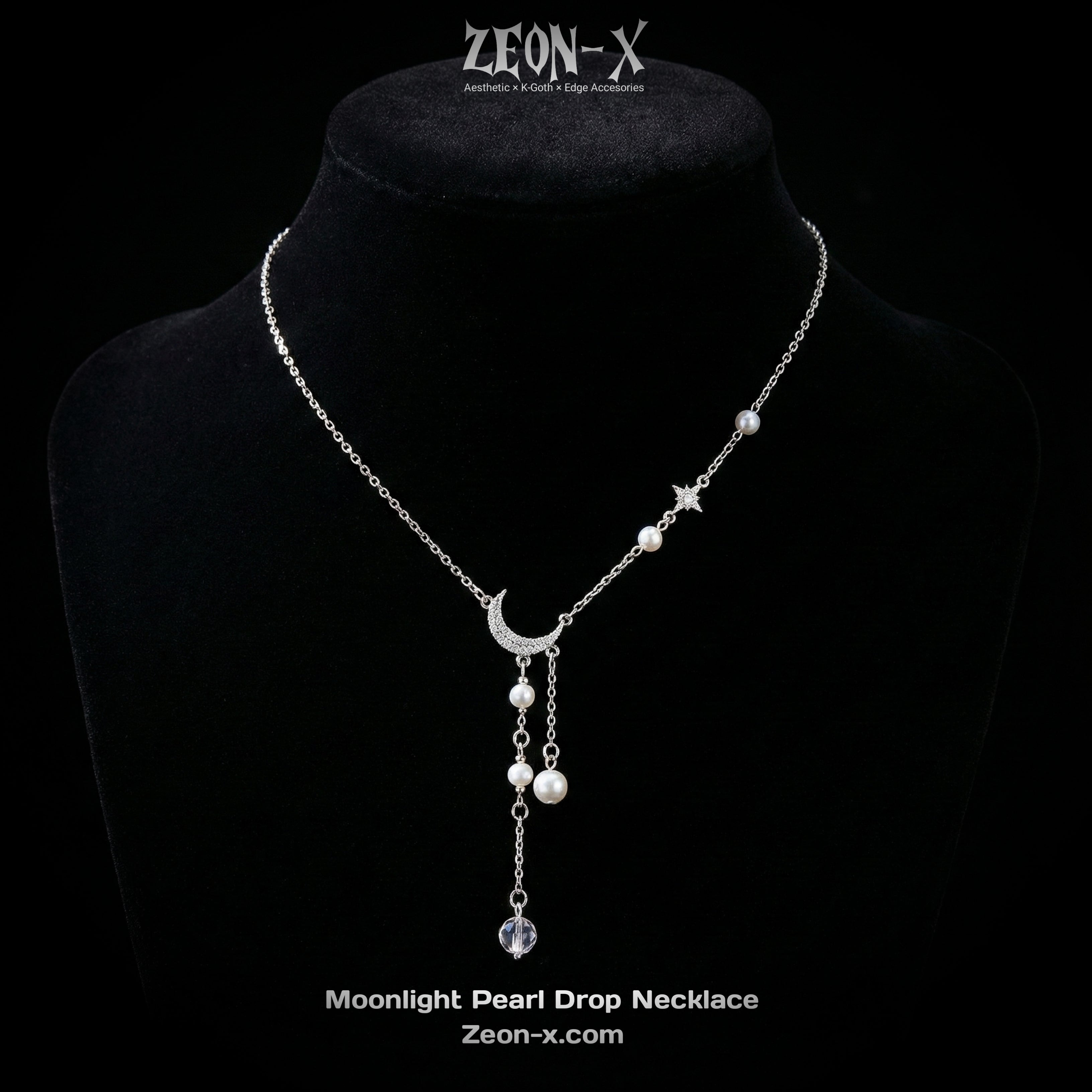 Moonlight Pearl Drop Necklace (Code-ZX#561)