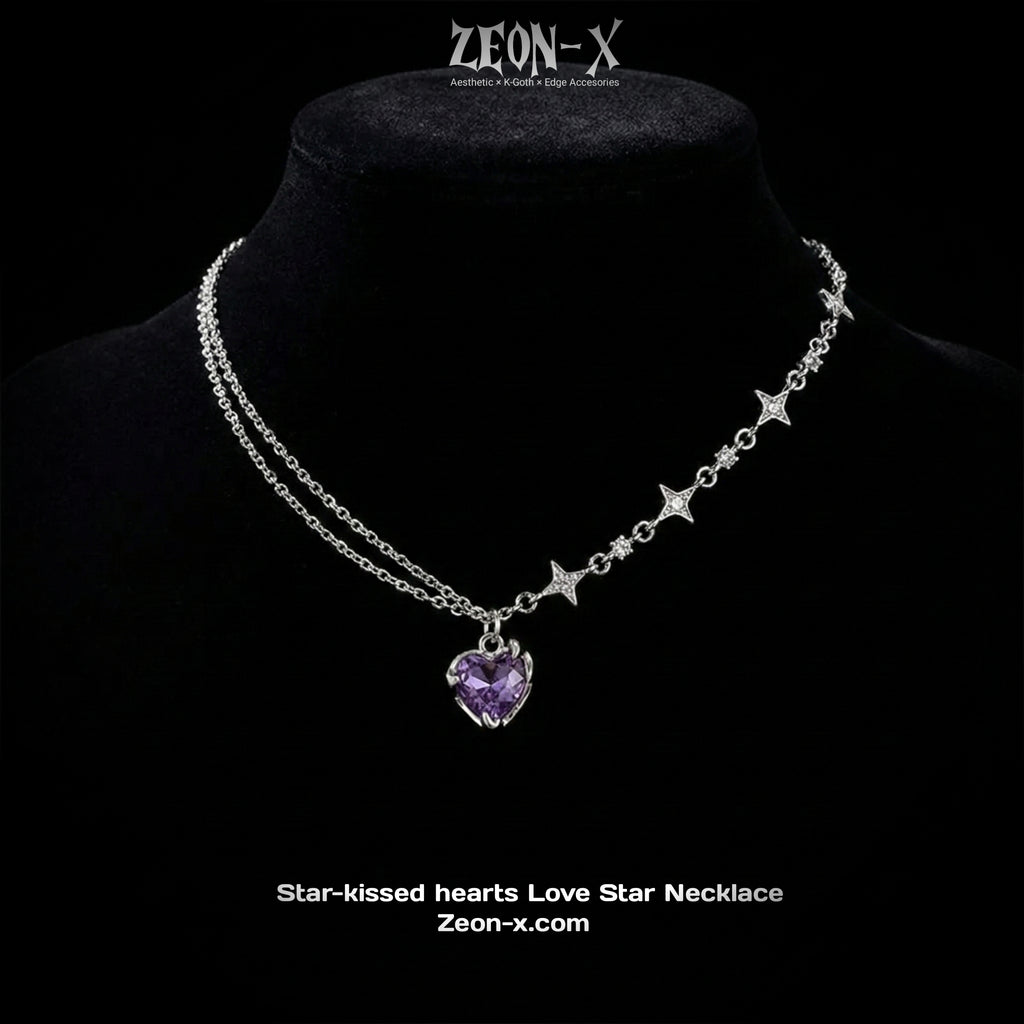 Star-kissed hearts Love Star Necklace (Code-ZX#09)