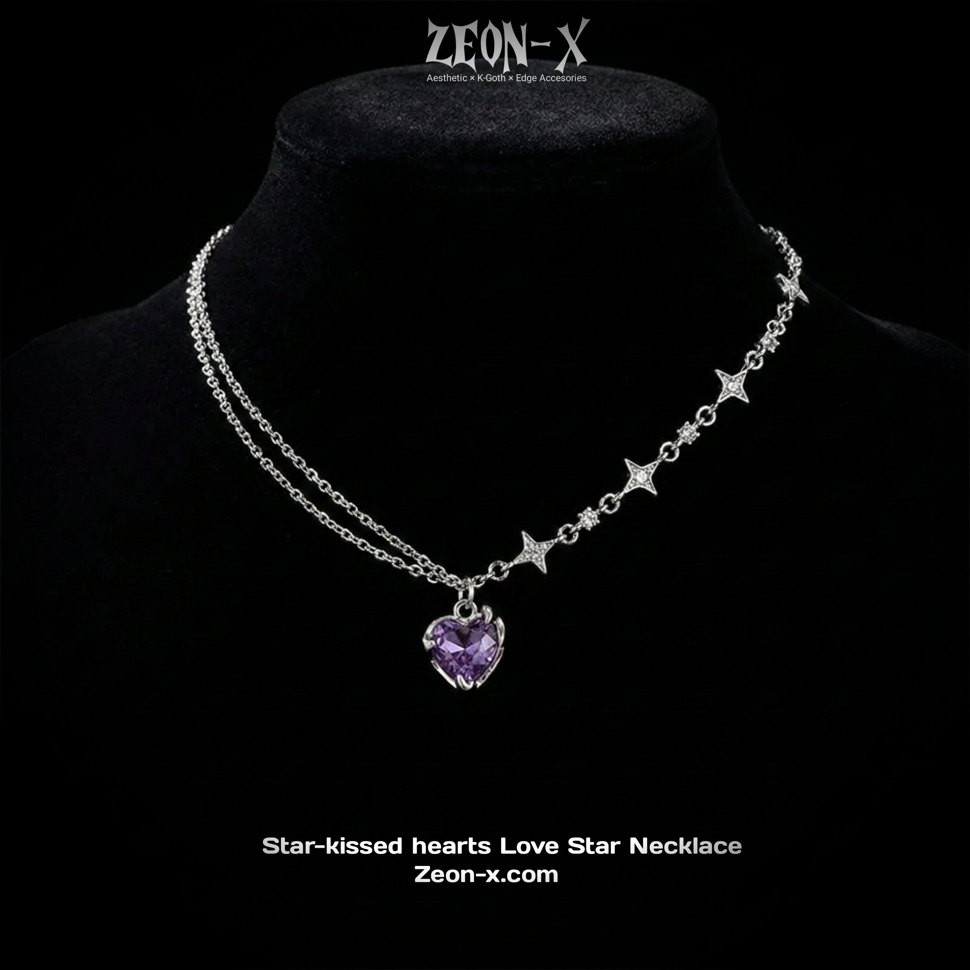 Star-kissed hearts Love Star Necklace (Code-ZX#09)