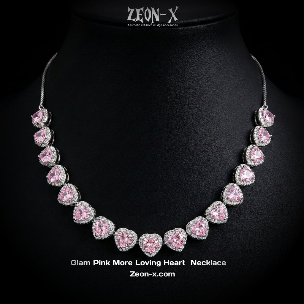 Glam Pink Heart Choker (Code-ZX#14)