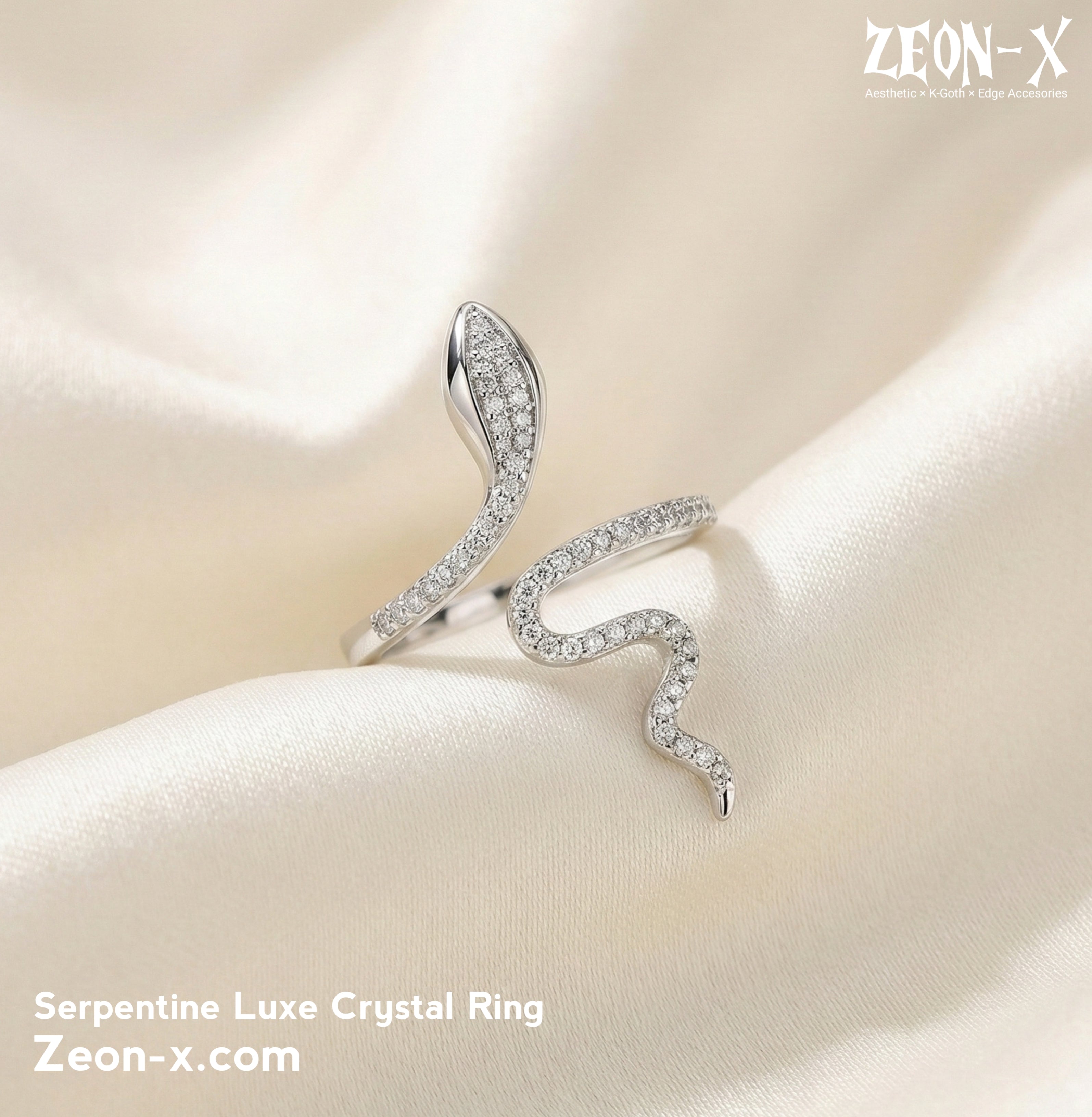 Serpentine Luxe Crystal Ring (Code-ZX#773)