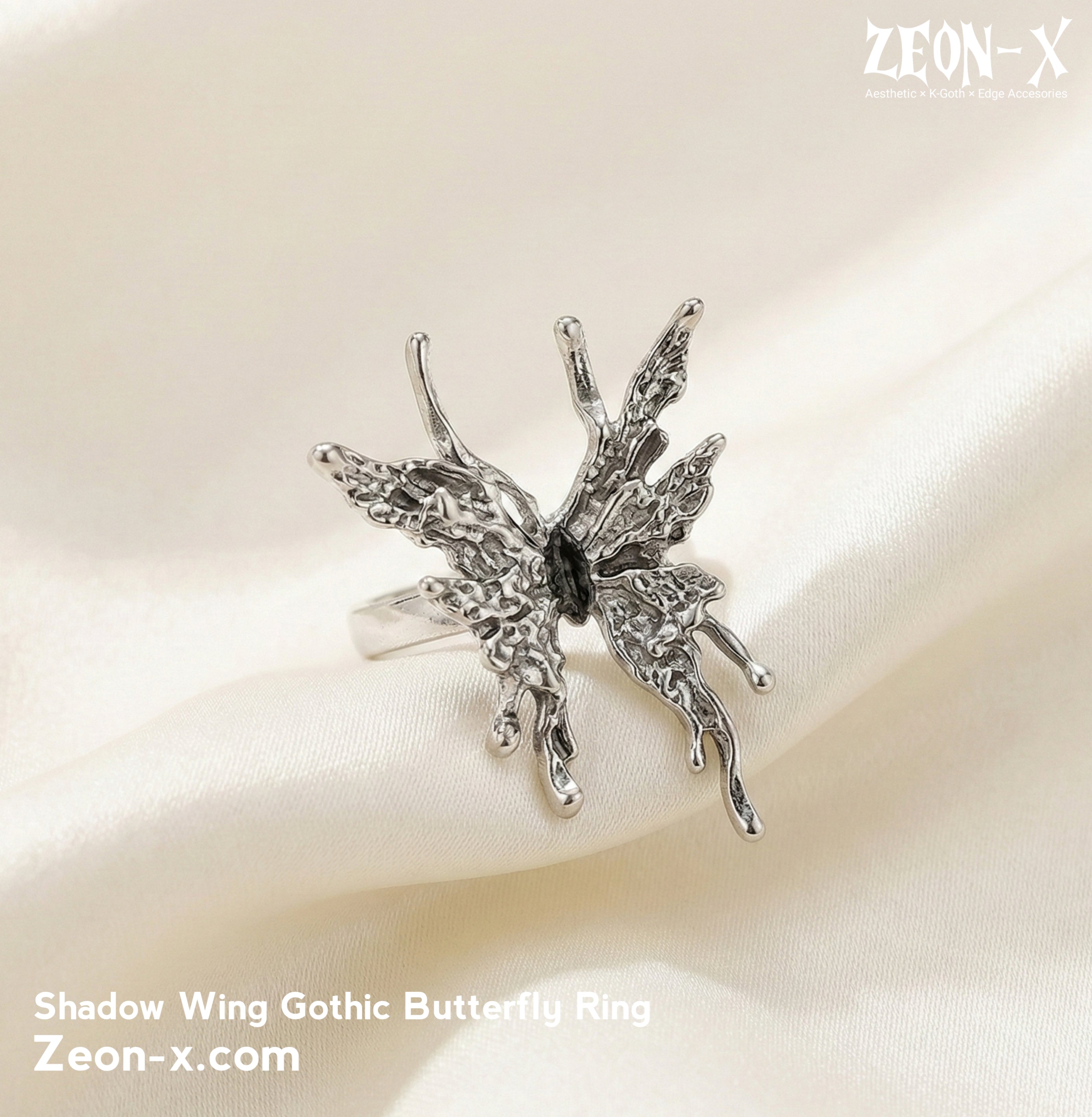 Shadow Wing Gothic Butterfly Ring (Code-ZX#774)