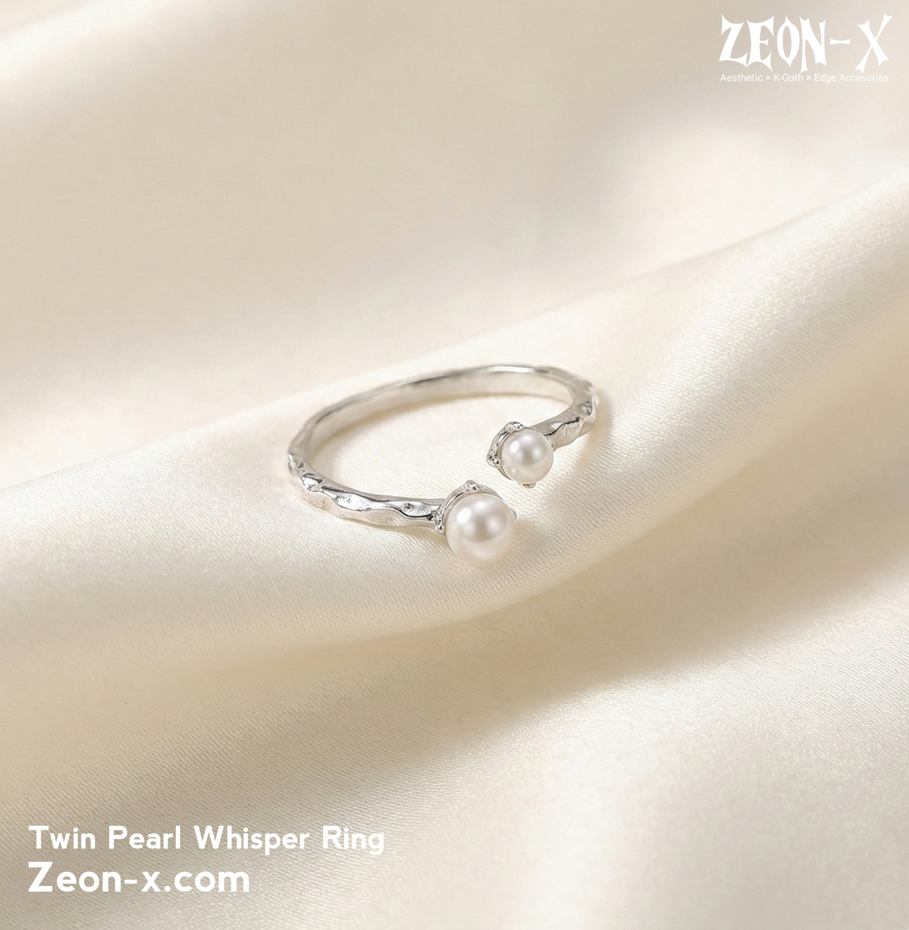 Twin Pearl Whisper Ring (Code-ZX#776)