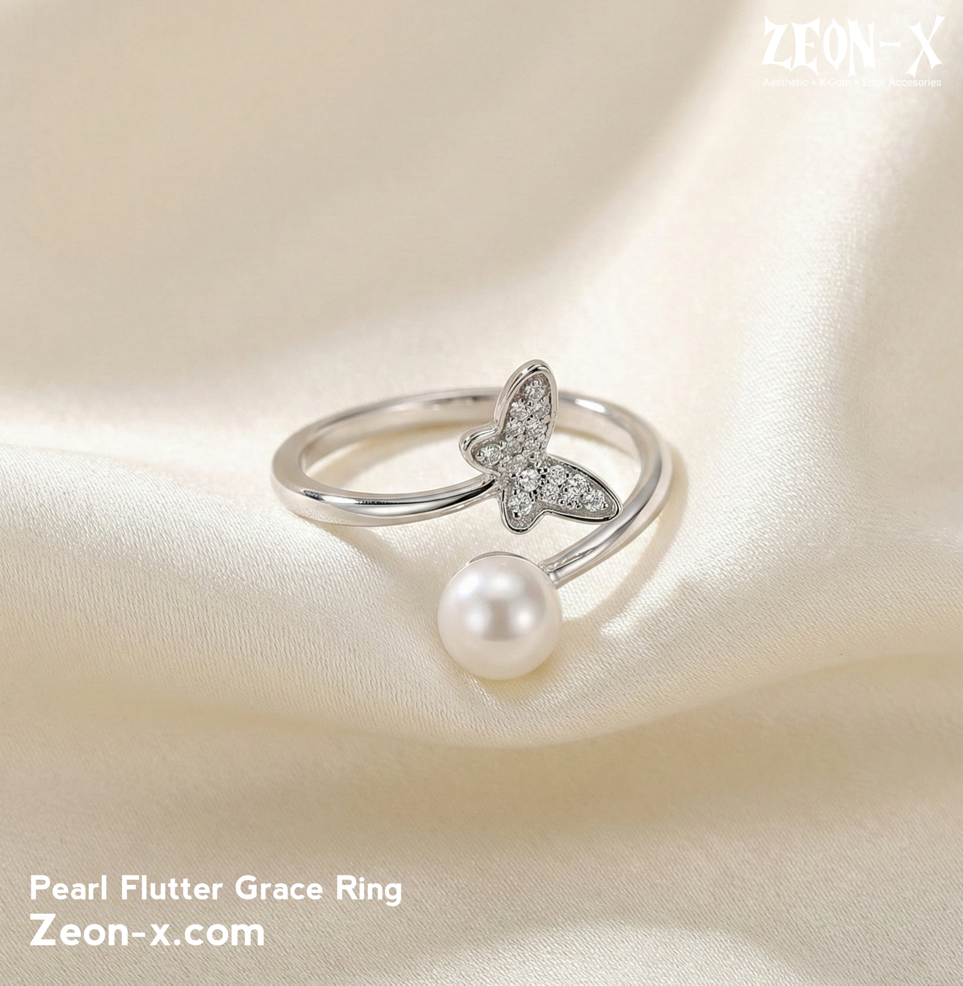 Pearl Flutter Grace Ring (Code-ZX#798)