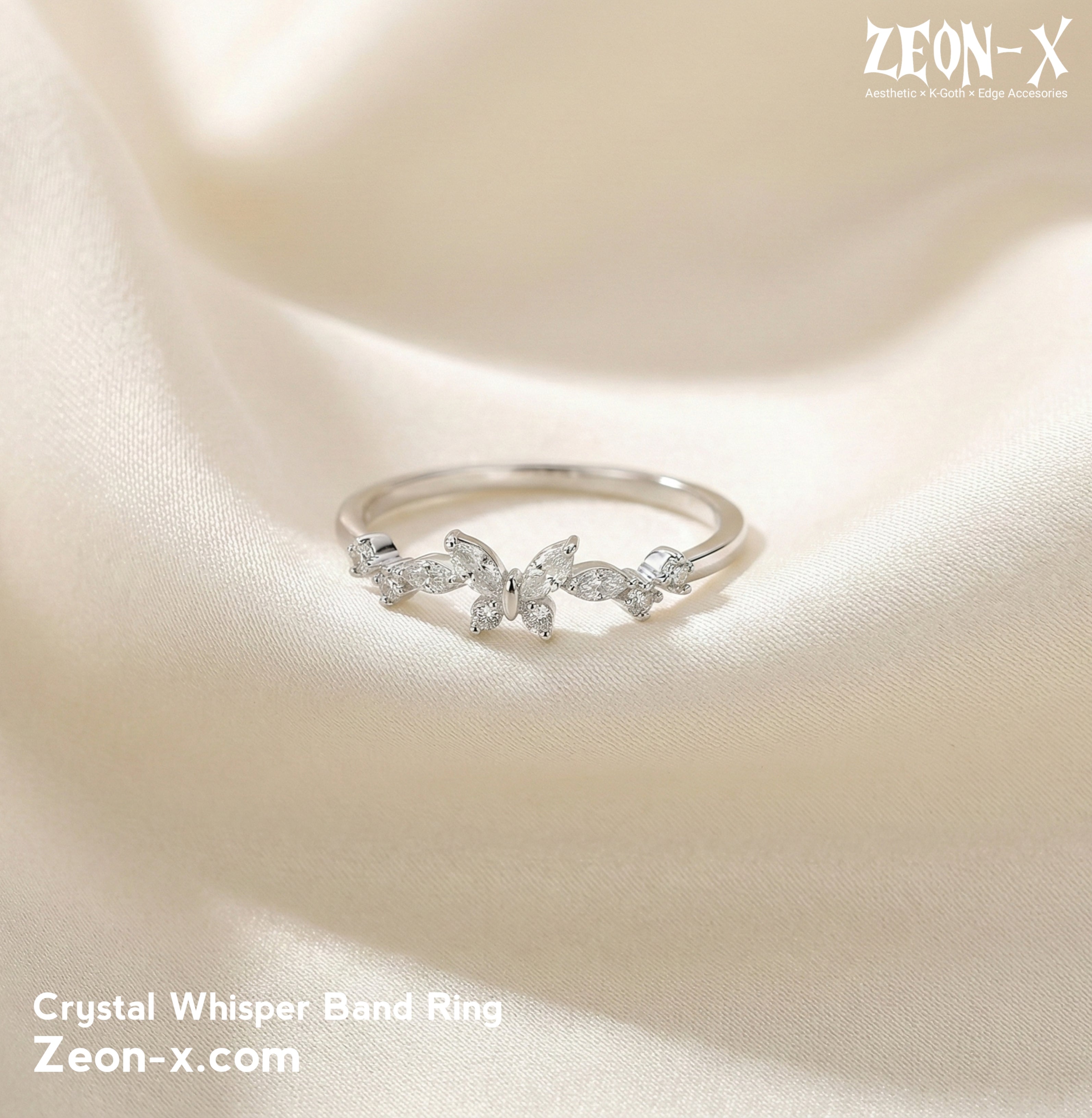 Crystal Whisper Band Ring (Code-ZX#803)