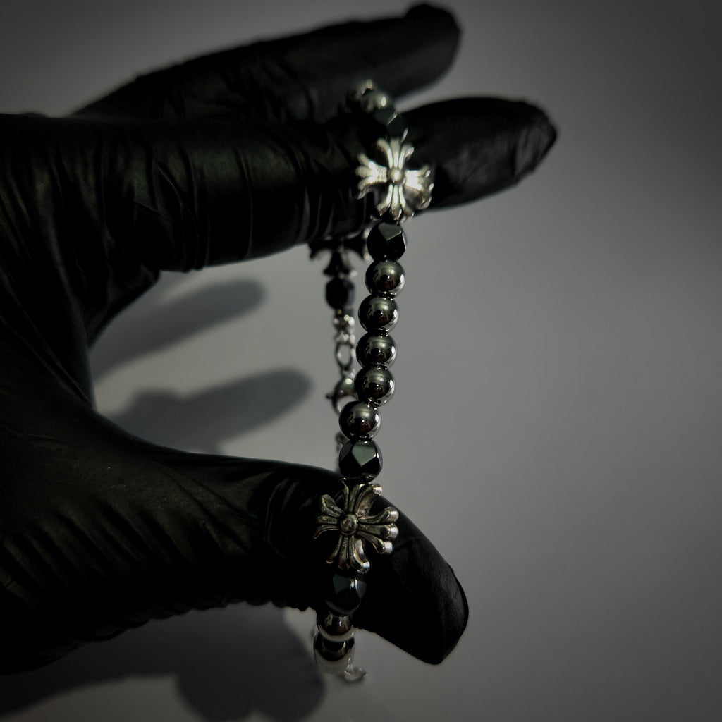 (Chrome Hearts) Floral Cross Bead Bracelet (ZX-855)