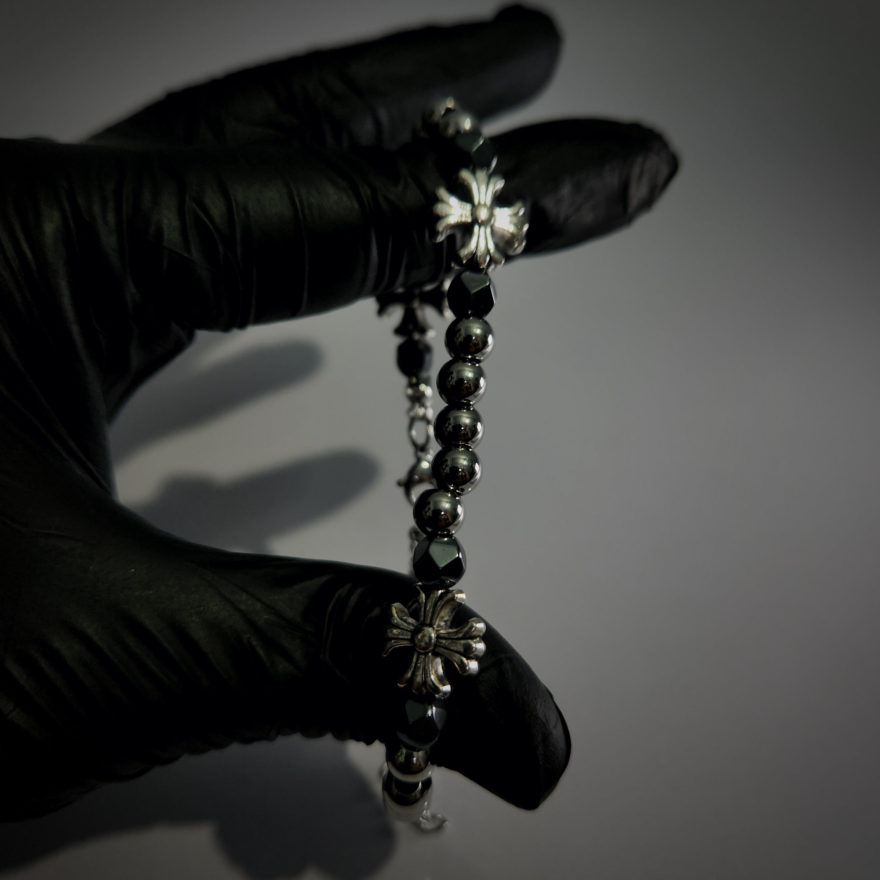 (Chrome Hearts) Floral Cross Bead Bracelet (ZX-855)