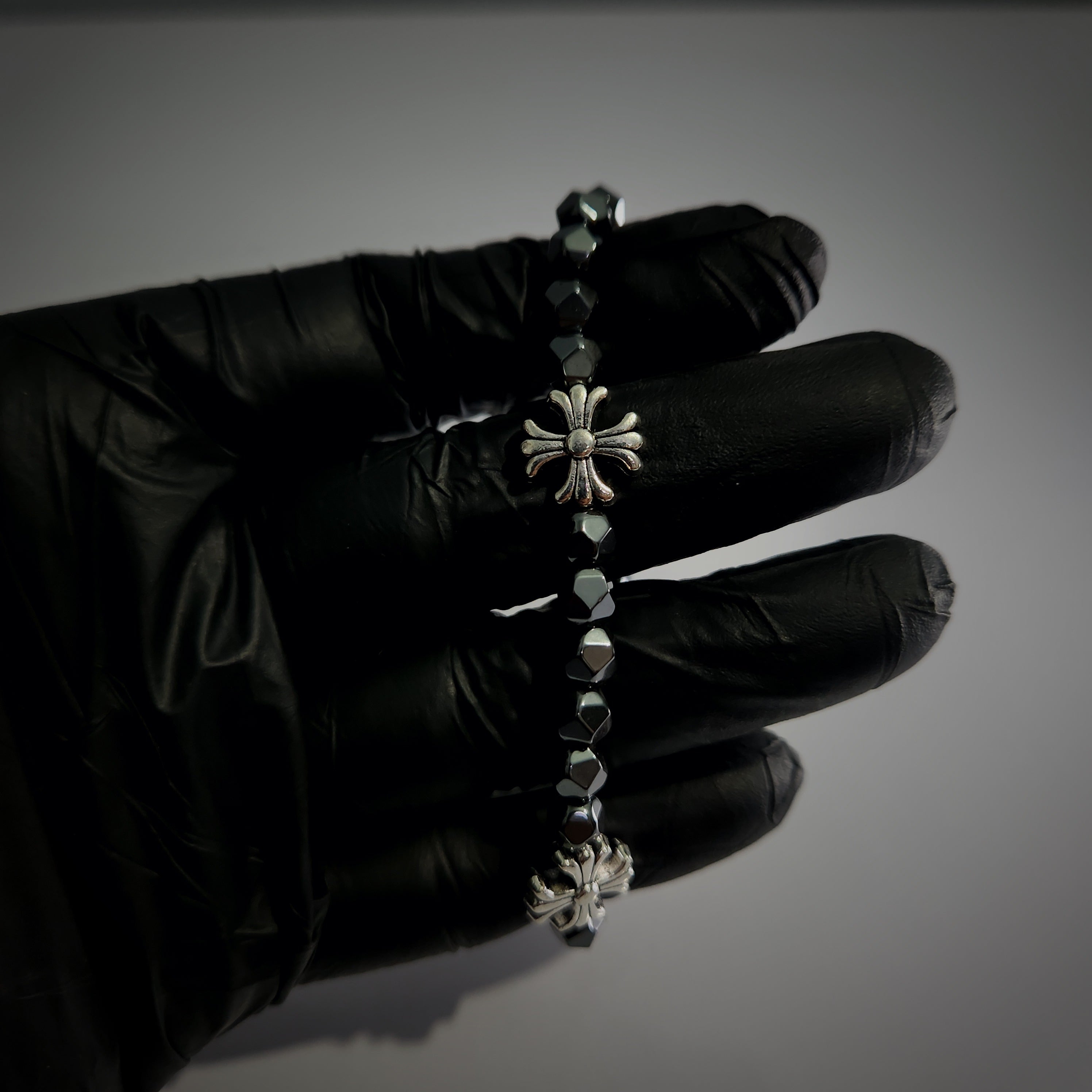 (Chrome Hearts) Floral Cross Bead Bracelet (ZX-856)