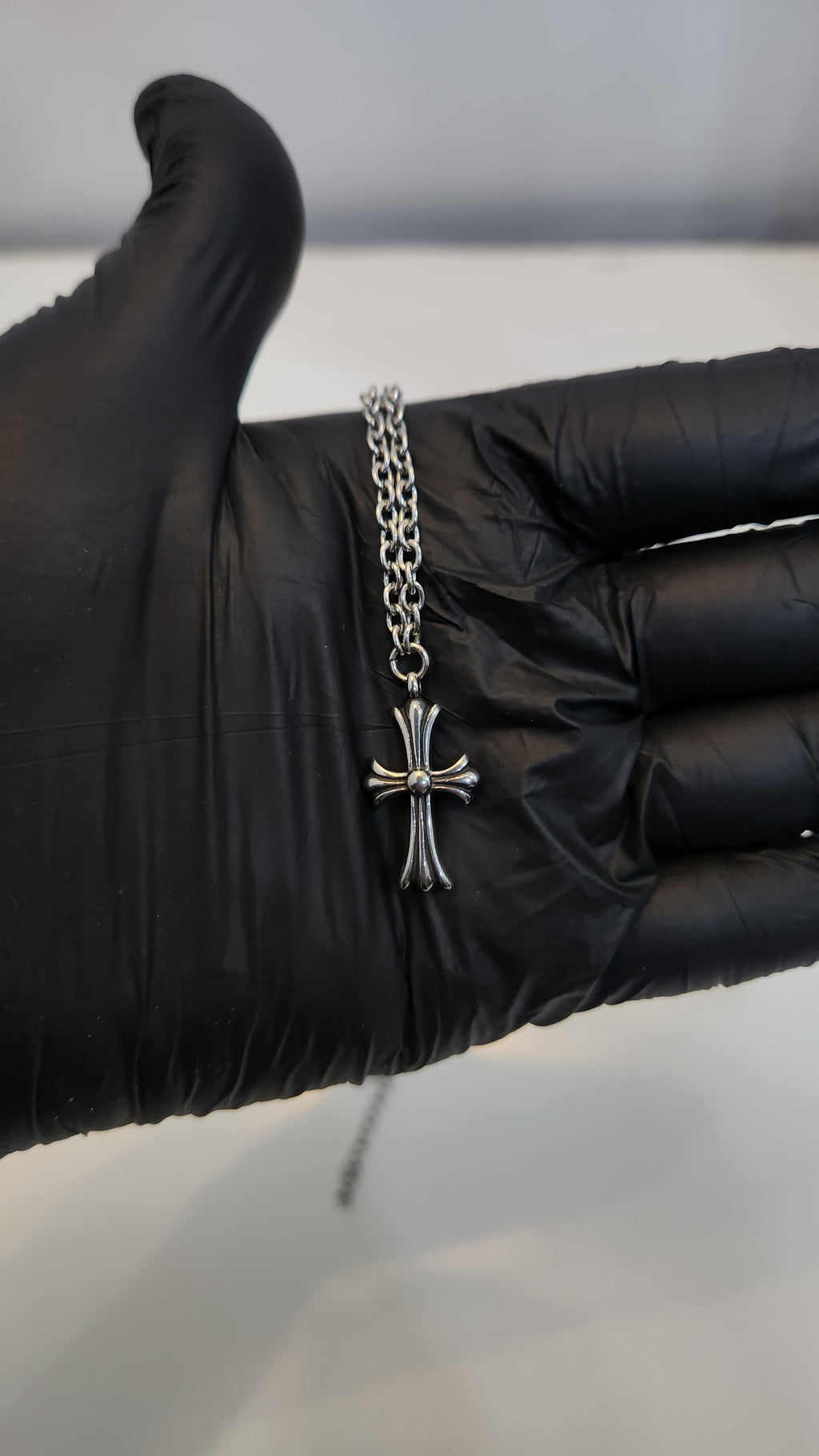 Chrome Heart Divine Sterling Cross Chain- (CH-45)