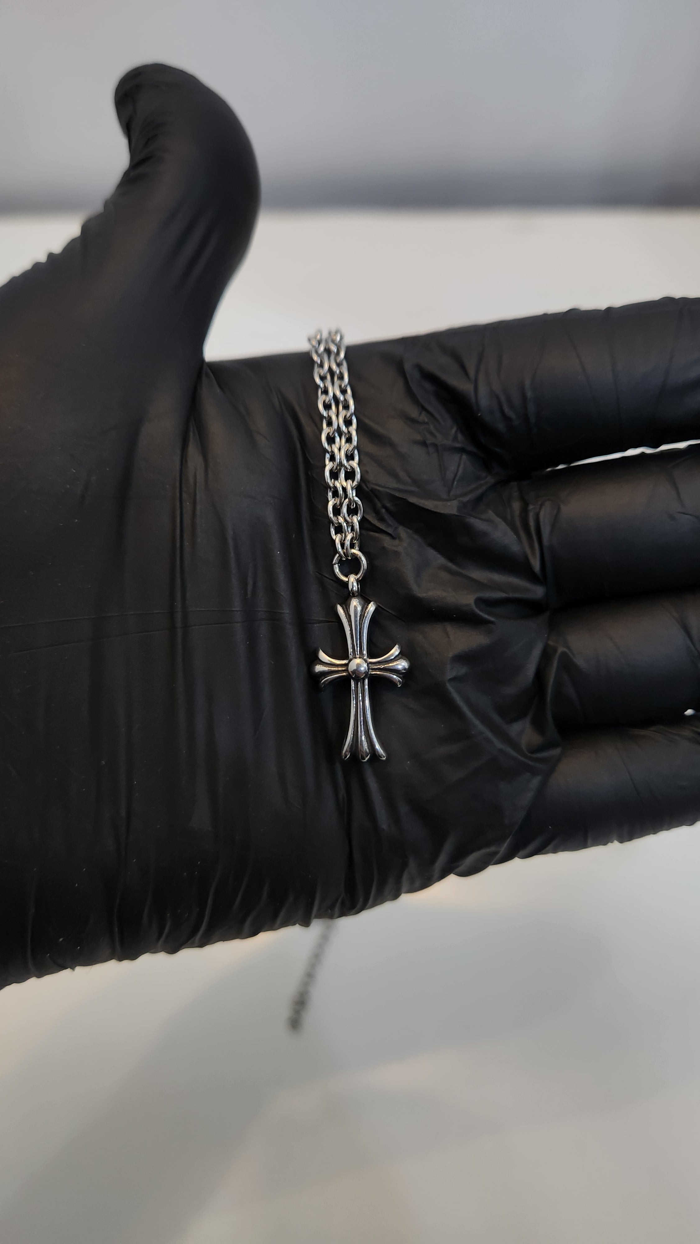Chrome Heart Divine Sterling Cross Chain- (CH-45)