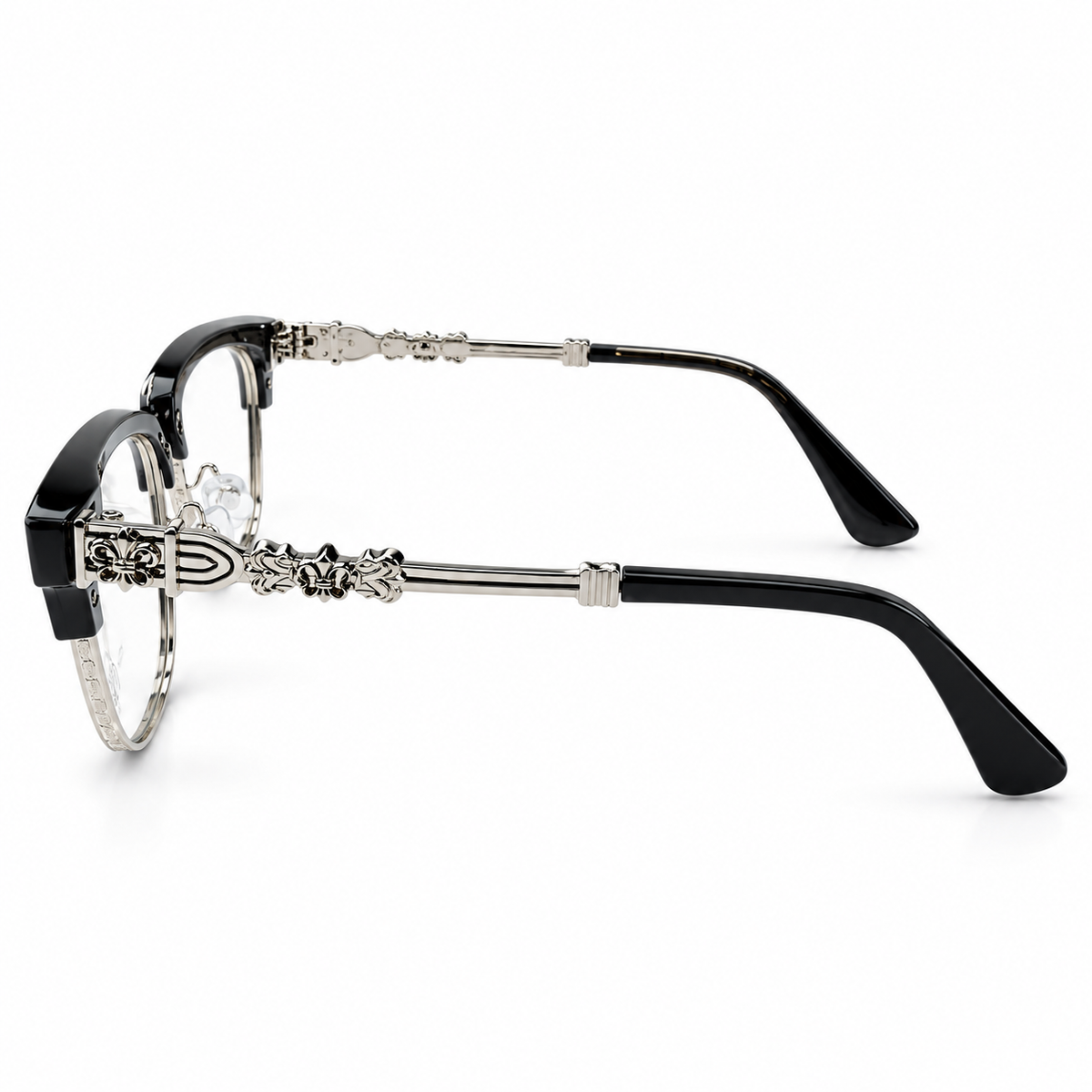Chrome Hearts Cross Fleur-De-Lis Glasses - Premium Black