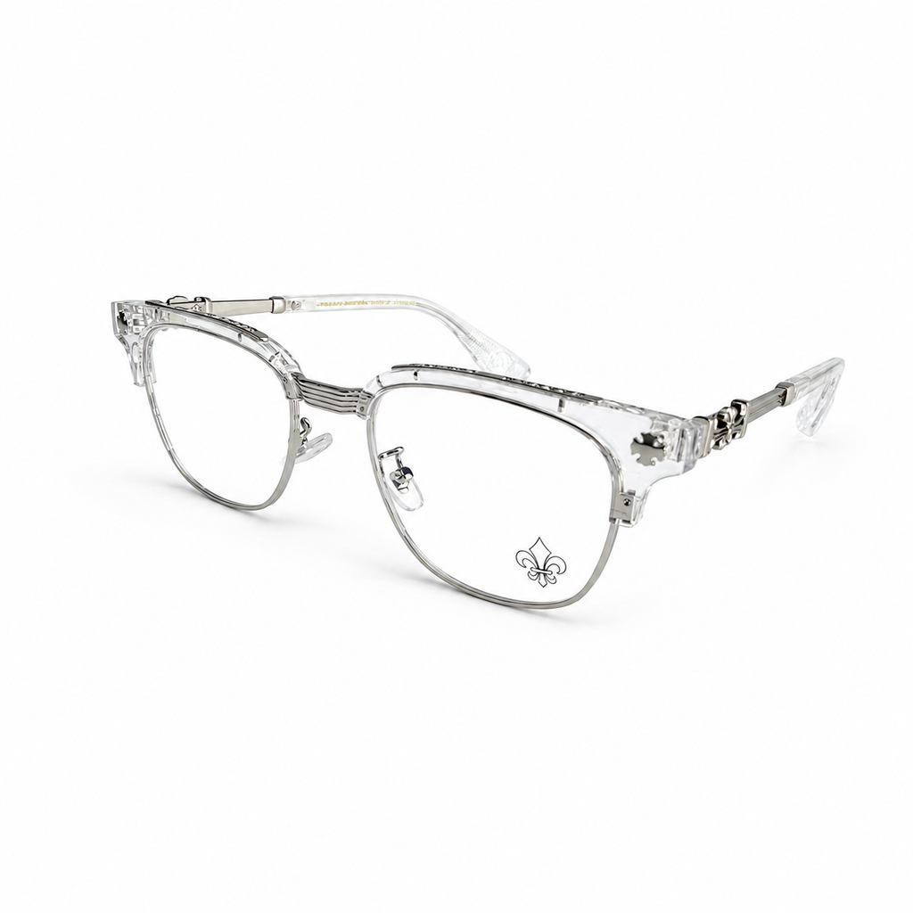 Chrome Hearts Cross Fleur-De-Lis  Glasses - Transparent/Silver