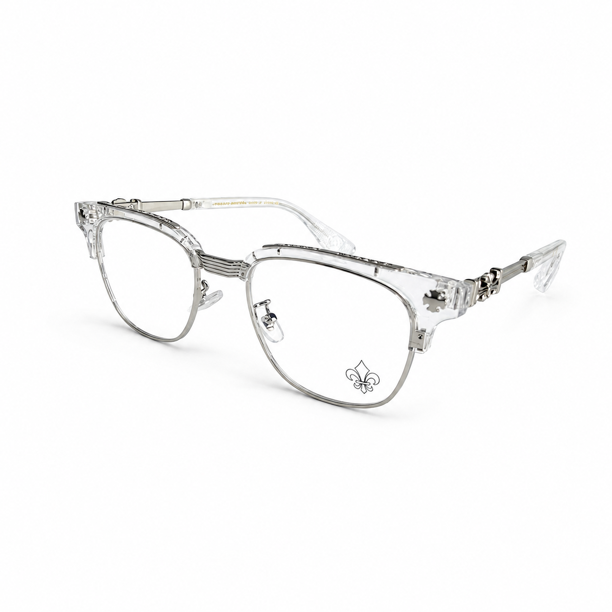 Chrome Hearts Cross Fleur-De-Lis  Glasses - Transparent/Silver