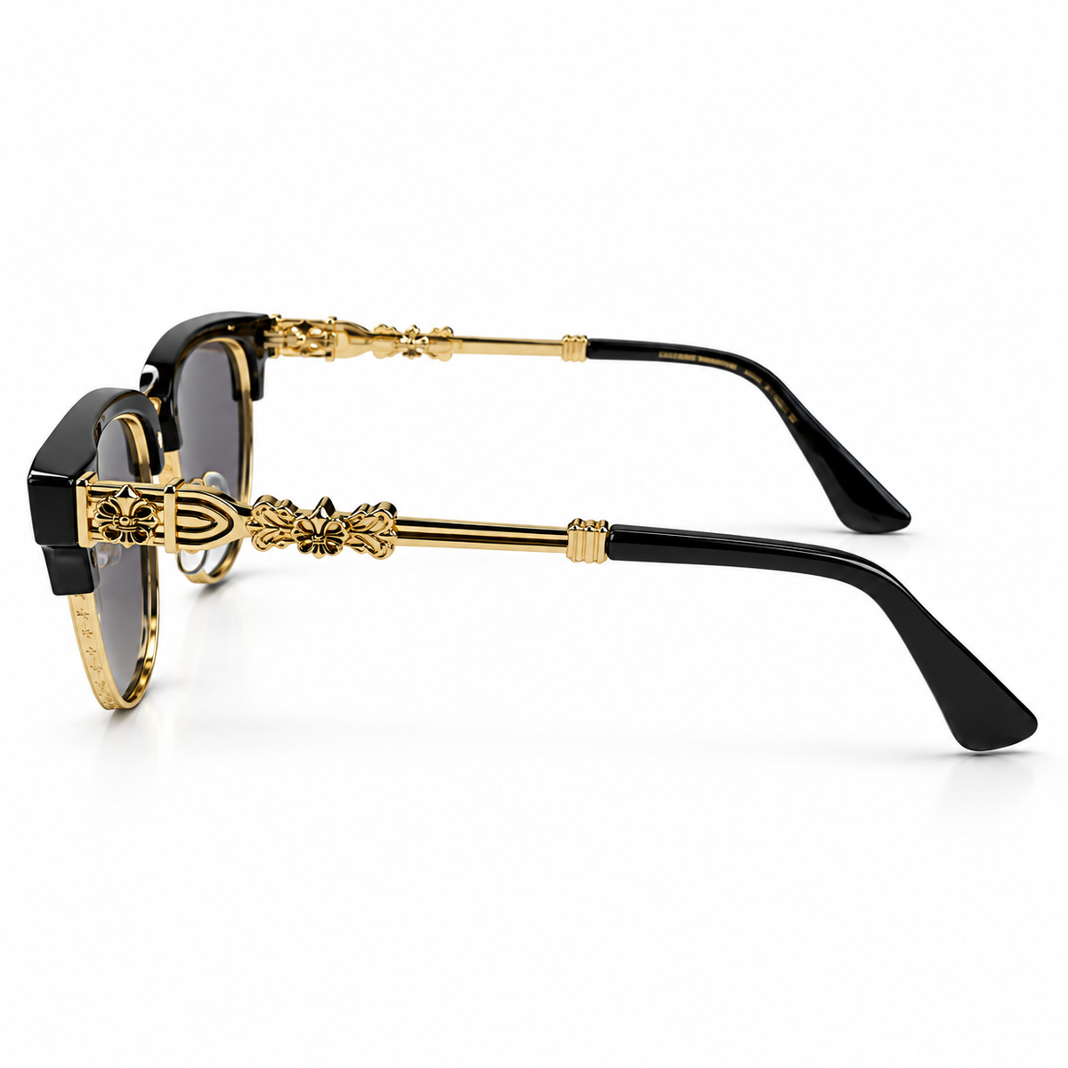 Chrome Hearts Cross Fleur-De-Lis Glasses - Gold