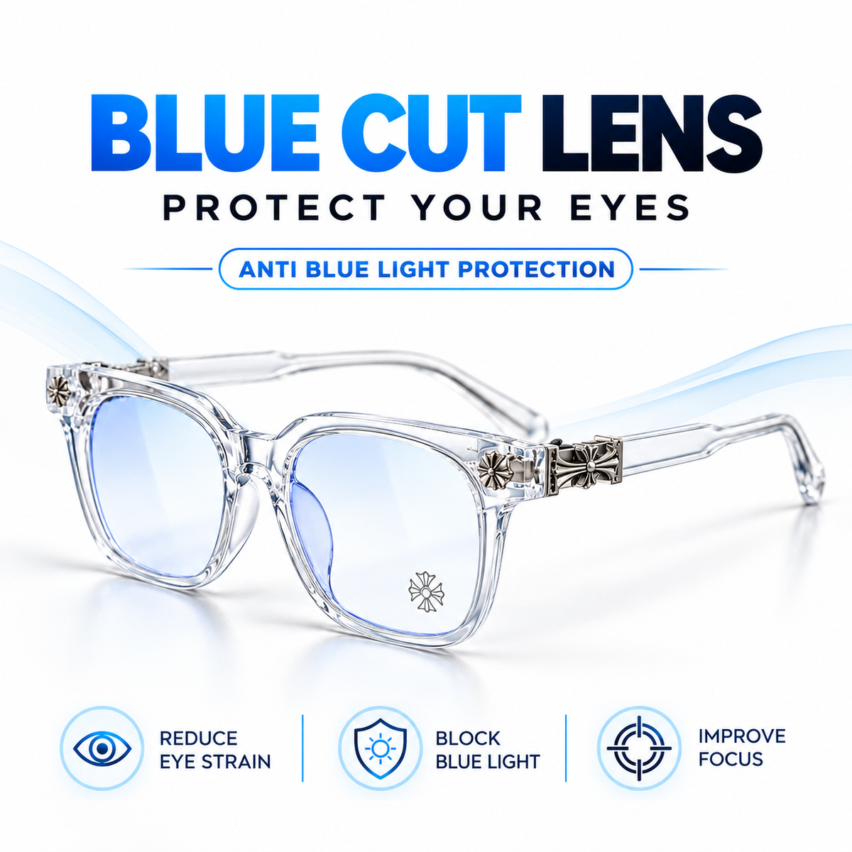 Chrome Heart  - Transparent/Silver - Premium Glasses