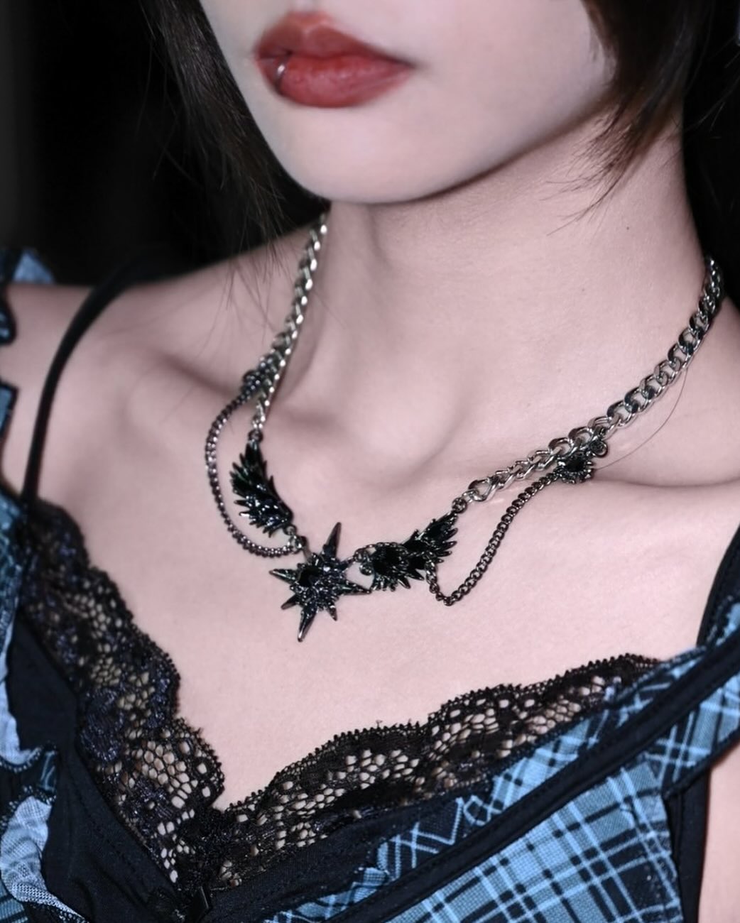 Silver Gothic Star Pendant(Code: ZX#205)