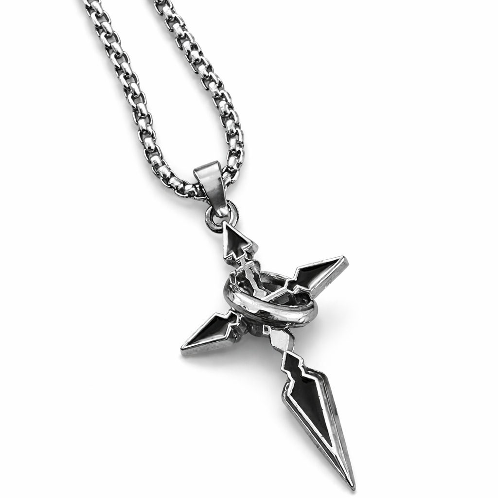 Obsidian Edge Cross Pendant (Code: ZX#180)