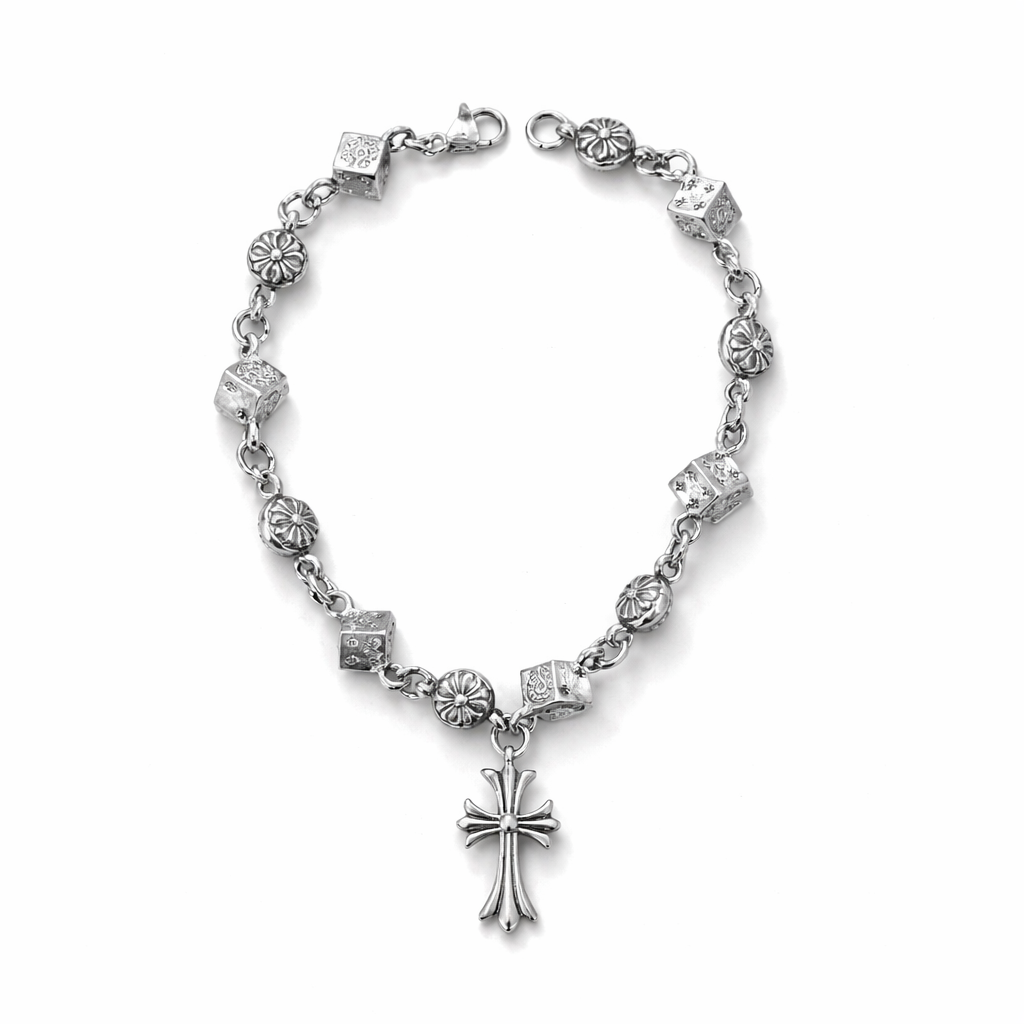 (Chrome Hearts) Crossball Charm Bracelet (ZX-840)