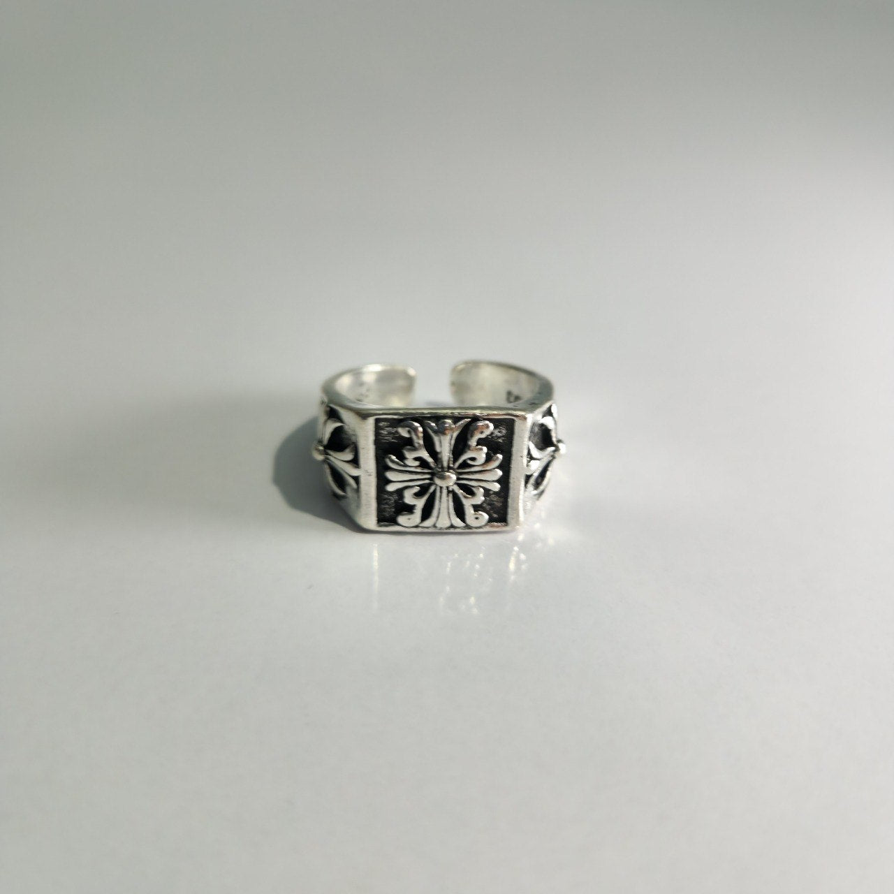 Chrome Heart Cross Panel Ring (Adjustable Ring) (Code-838)