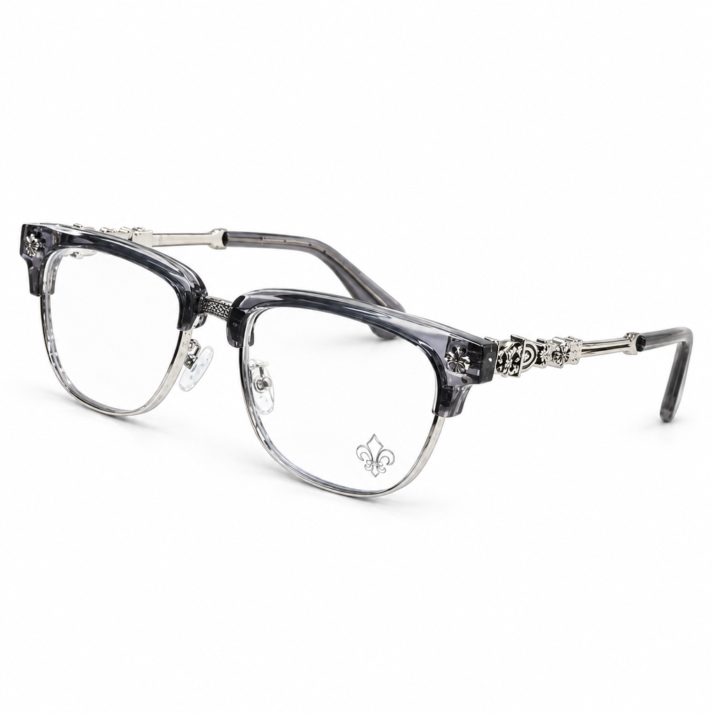 Chrome Hearts Cross Fleur-De-Lis Glasses - Grey