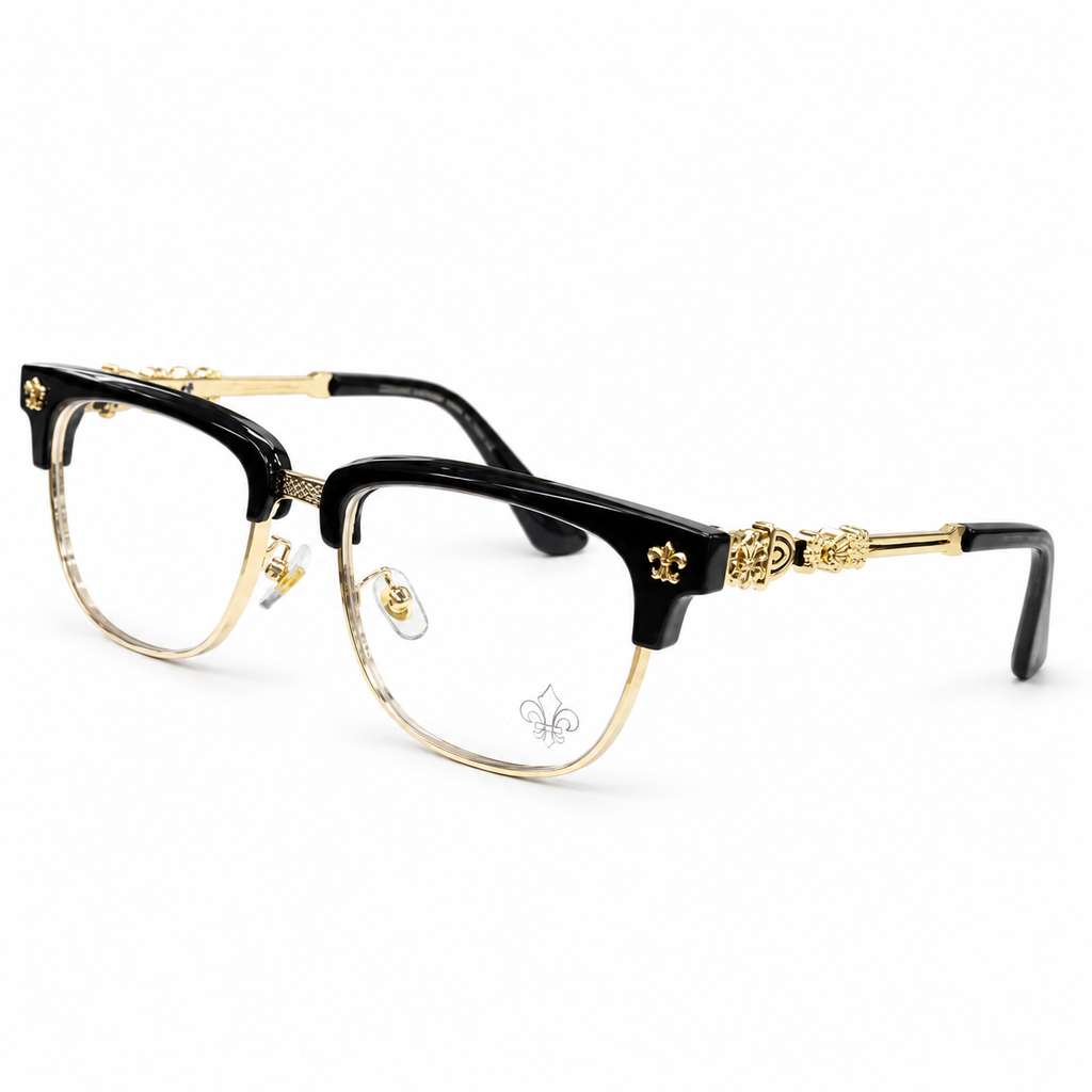 Chrome Hearts Cross Fleur-De-Lis Glasses - Gold