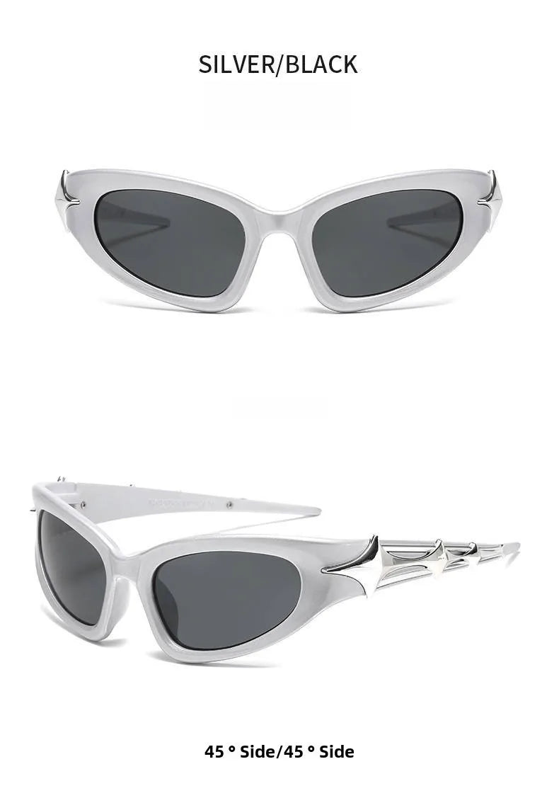 Y2K - Silver Chrome Viper Glasses