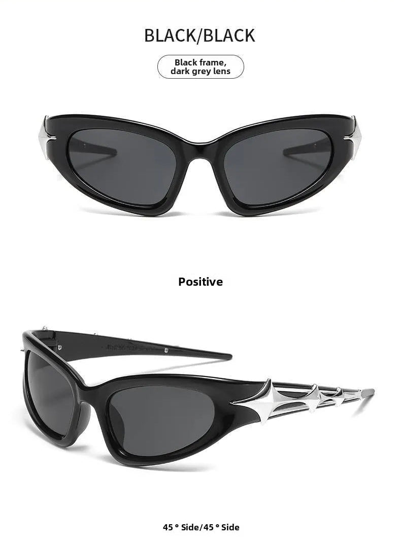 Y2K - Black Chrome Viper Glasses