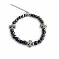 (Chrome Hearts) Floral Cross Bead Bracelet (ZX-856)