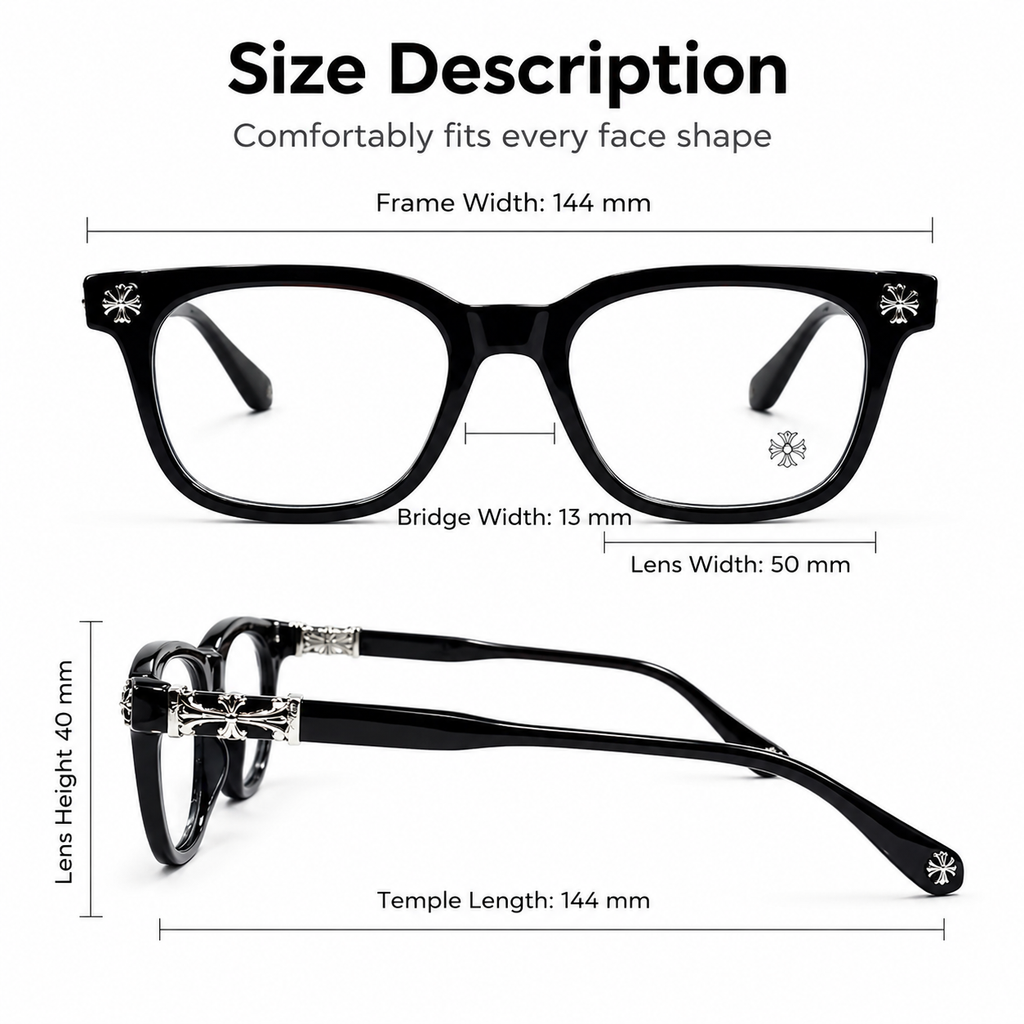 Chrome Heart  - Black/Silver- Premium Glasses