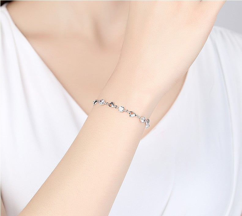 Lilac Heart Charm Bracelet (Code: ZX#53)