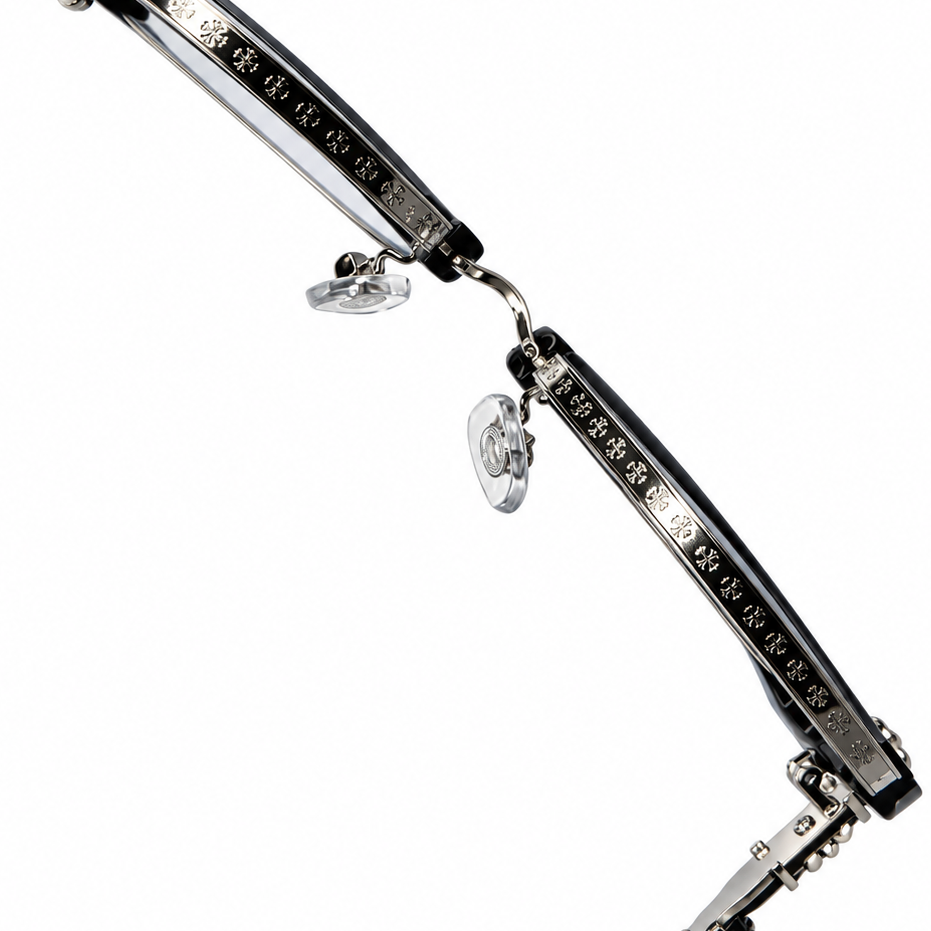 Chrome Hearts Cross Fleur-De-Lis Glasses - Premium Black