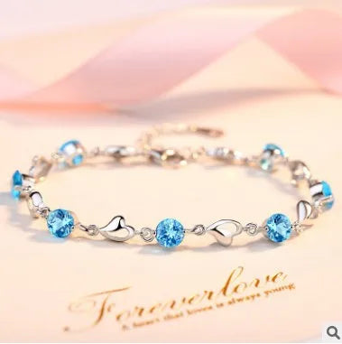 Lilac Heart Charm Bracelet (Code: ZX#53)