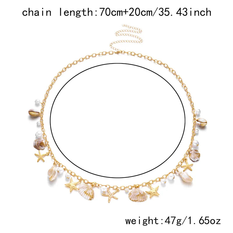 Beach Shell & Starfish Charm Waist Chain (Code: ZX#150)