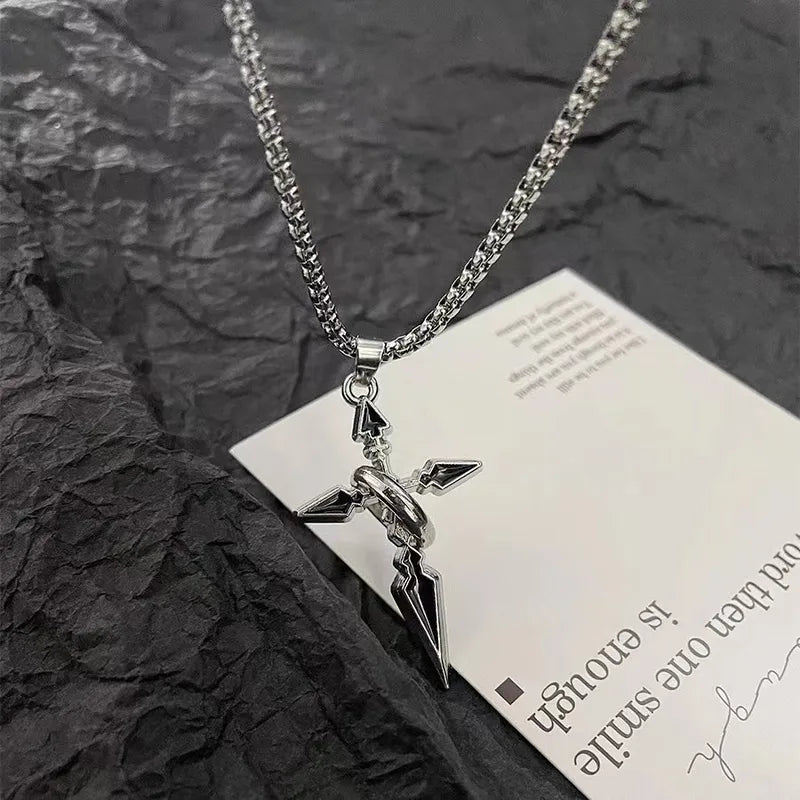 Obsidian Edge Cross Pendant (Code: ZX#180)