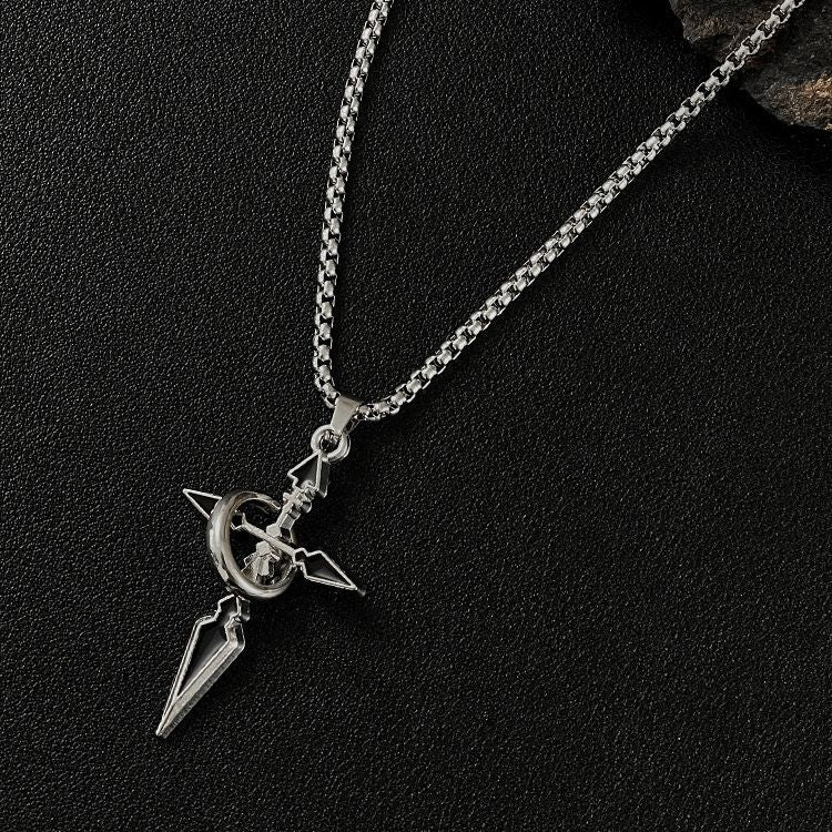 Obsidian Edge Cross Pendant (Code: ZX#180)