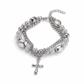 Gothic Pearl Cross Bracelet (Code-ZX#747)