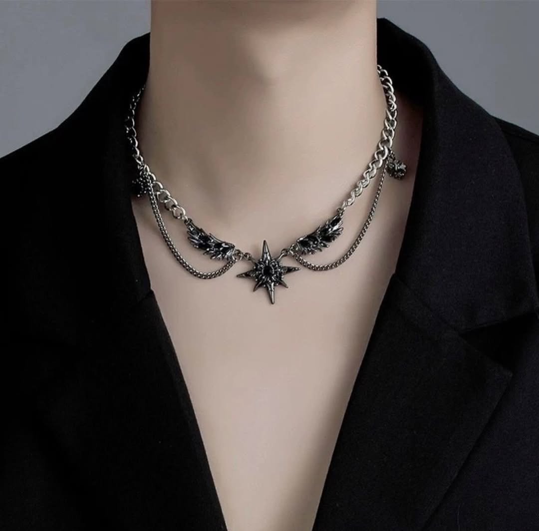 Silver Gothic Star Pendant(Code: ZX#205)