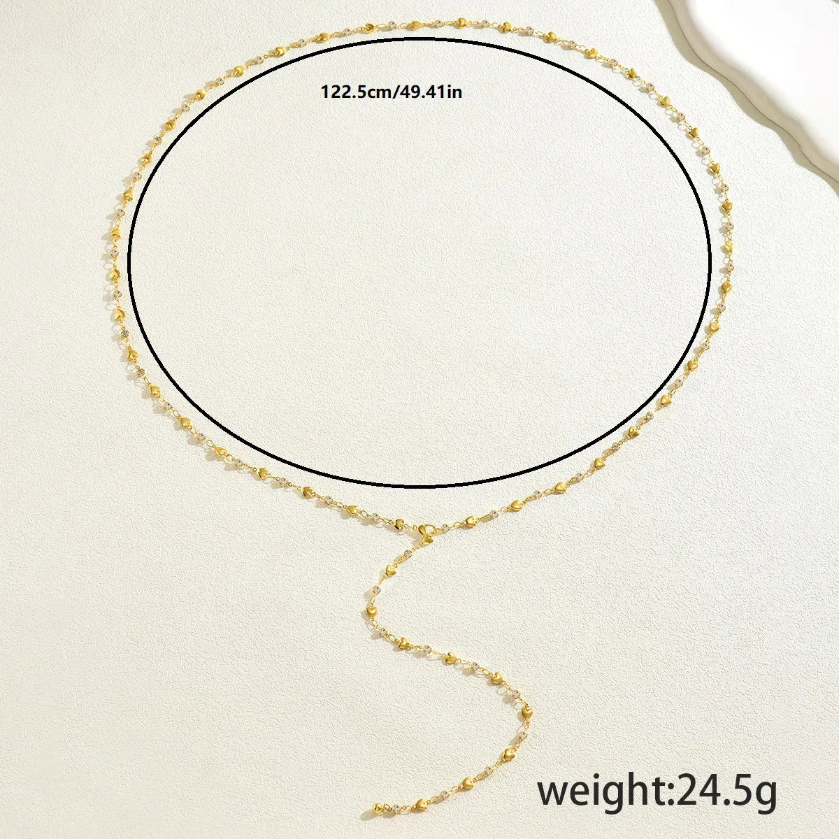 Minimal Gold Heart Chain Waist Belt (Code: ZX#151)