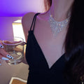 Crystal Cascade Statement Necklace (Code-ZX#10)