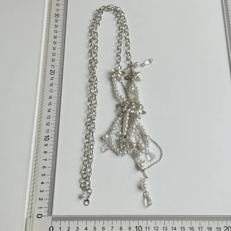 Pearl & Butterfly Drop Waist Chain (Code: ZX#146)