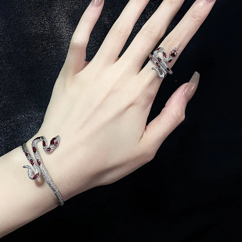 Crimson Serpent Bracelet & Ring Set (ZX-39)